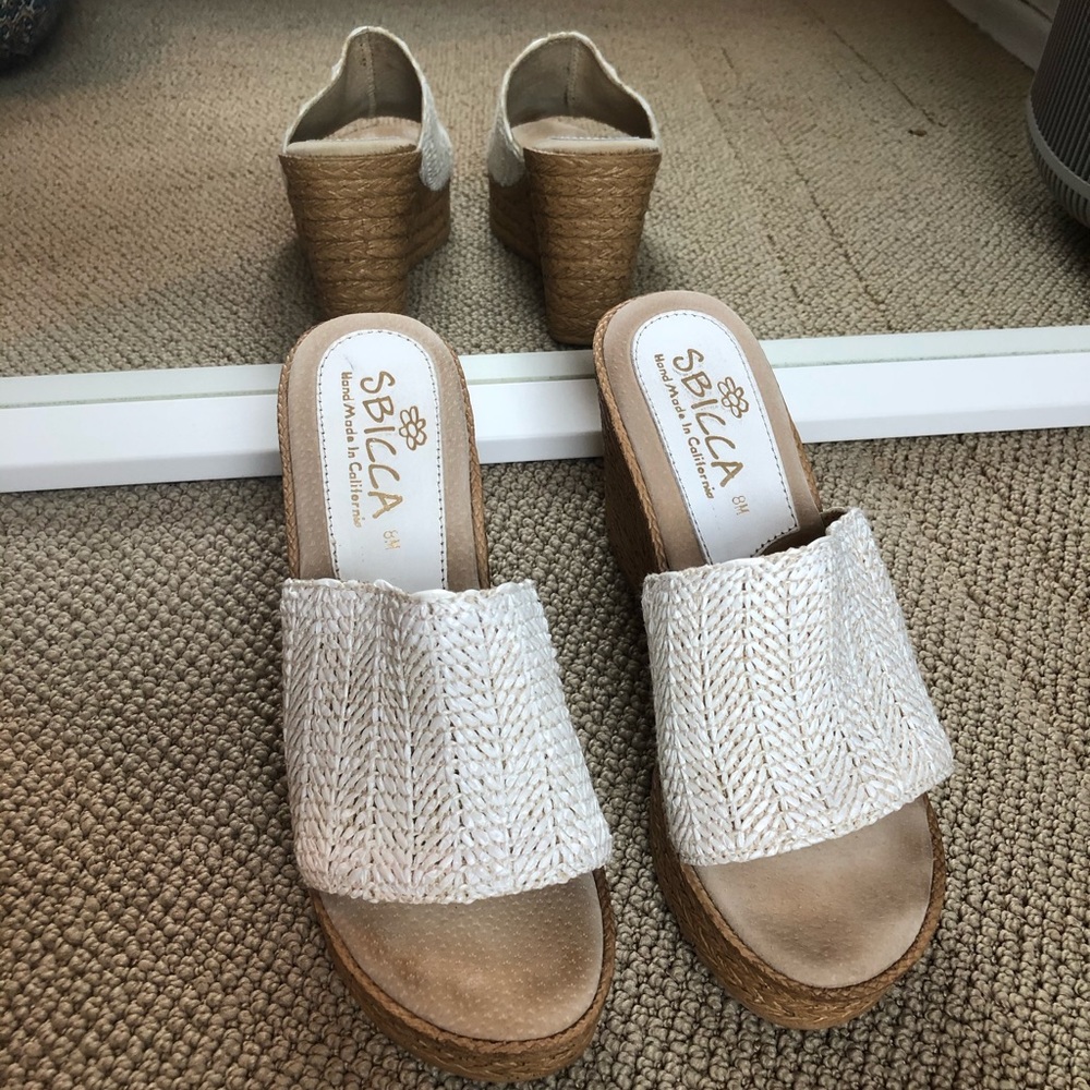 Sbicca wedge slides woven